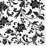 Servietten 24x24cm 20 St. Arabesque White-Black