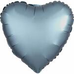 Folienballon Satin Blau Herzförmig, 43 cm