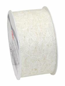 Spitzenband 2 m x 40 mm Derby, creme - Präsent