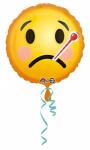 Folienballon Smiley krank mit Thermometer