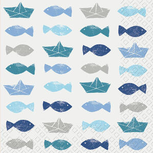 Servietten 20er FSC-Mix 33x33cm Eugen blau - Stewo
