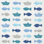 Servietten 20er FSC-Mix 33x33cm Eugen blau - Stewo