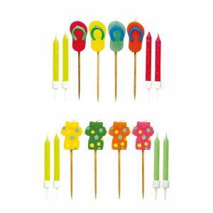 Geburstagskerze 8er-Set Sommer, 2fach sortiert