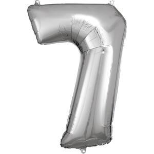 Folienballon Zahl 7 silber 58x88cm - Riethmüller, Nachfolger für 10087631