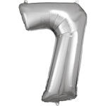 Folienballon Zahl 7 silber 58x88cm - Riethmüller,...