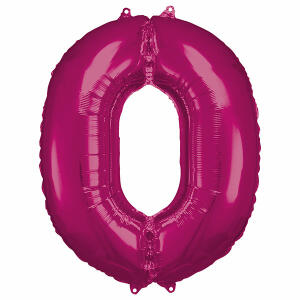 Folienballon 0 pink 66x88cm - mit Luft oder Heliumgas befüllbar, selbstverschließend, - passend dazu Heliumkartuschen Art.Nr. 10099324 und 10069636, - Riethmüller, Amscan