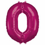 Folienballon 0 pink 66x88cm - mit Luft oder Heliumgas...