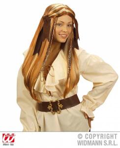 Perücke Piratin Perücke lang Perücke glatt Frauenperücke Fasching