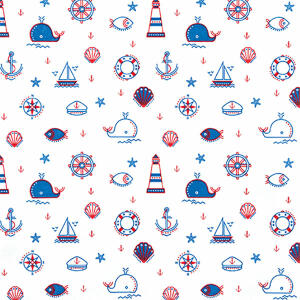 Serviette 33x33cm 20 St. Nautical Pattern - Home-Fashion