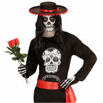 Shirt Totenkopf Gr. M/L schwarz-weiß, langarm