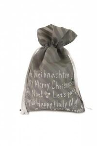 Weihn.Sack mit Text grau 19635 H45xB30cm