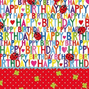 Servietten 24x24cm 20 St. Happy Birthday for You