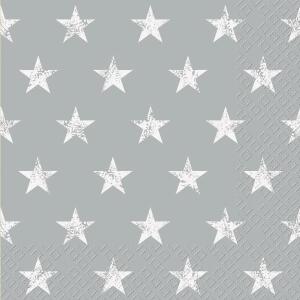 Servietten 20er FSC-Mix 33x33cm Seren silber - Stewo