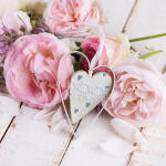 Servietten 20er 33x33cm Pivoines avec Coeur - ti-flair