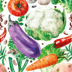 Servietten 20er FSC-Mix 33x33cm Garden Veggies