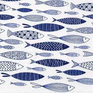 Servietten 33x33cm 20St. Shoal of Blue Fish