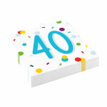 Motivserviette 33x33 Geburtstag Zahl 40 CONFETTI BIRTHDAY...