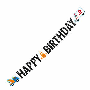 Partykette 180x15cm On The Road Birthday - mit Zahlen zum Angeben des Alters, Amscan