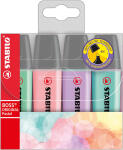 STABILO BOSS ORIGINAL Pastel 4er Etui rosiges Rouge Schimmer von Lila zartes Türkis Hauch von Minzgrün