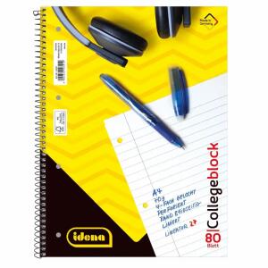 Coll.Block A4 lin,beids.Rand 80 Bl lin beidseitiger Rand, 4fach gelo