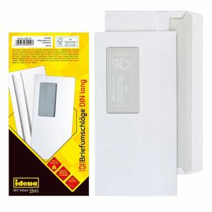 Idena BU DIN lang FSC-Mix sk,m.F.,75g/m²,25Stk. - Briefumschläge mit Fenster, DL, selbstklebend, - 25 Stück