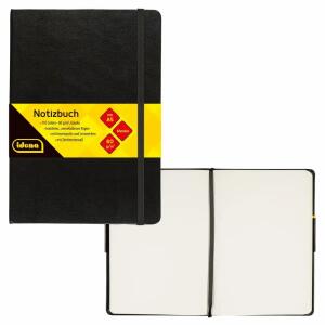Idena Notizbuch FSC-Mix A5 blanko schwarz - 96 Blatt 80g/m²