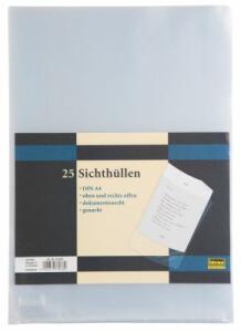 Idena Sichthülle A4 25 Stück, genarbt, 90µ