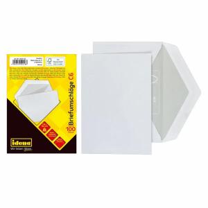 Idena BU C6 NK FSC-Mix o.F., 75g/m², 100Stk. - Briefumschläge ohne Fenster, C6, nassklebend, - 100 Stück