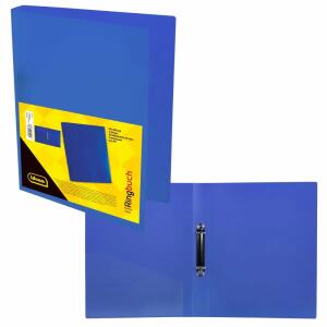 Idena Ringbuch A4 2 Ringe PP, transluzent blau, - Rückenbreite 35mm - für ca. 300 Blatt A4, Ringdurchmesser 30mm