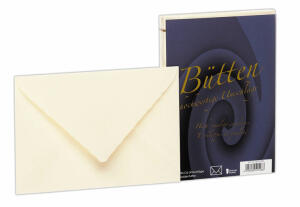 Briefumschlag C6 Bütten 25 Stück,gefüttert Ivory