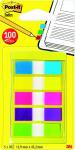 Post-it Index Mini - 11,9 x 43,2 mm, sortiert, Etui mit 5x 20 Streifen