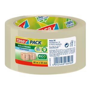 tesa Verpackungsklebeband tesapack Eco & Strong - PP, 66 m x 50 mm, transparent