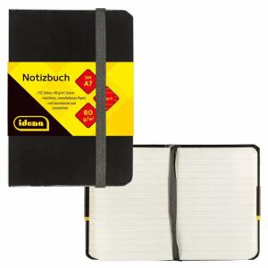 Idena Notizbuch FSC-Mix A7 liniert schwarz - 96 Blatt 80g/m²