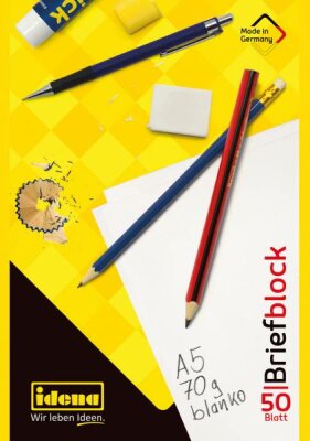 Idena Briefblock FSC-Mix blanko A5 kopfgeleimt