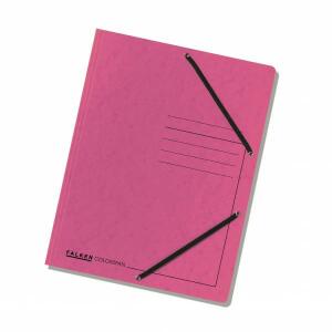 Falken Falken Einschlagmappe Karton pink, 3 Klappen, mit Gummizug