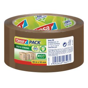 tesa Verpackungsklebeband tesapack Eco & Strong - PP, 66 m x 50 mm, braun