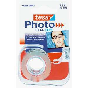 tesa Abroller für doppelseitigen Klebefilm Photo Film, 7,5 m x 12 mm, transparent