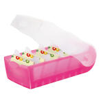 HAN Karteibox CROCO - A8 quer, für 500 Karten,  pink-transluzent