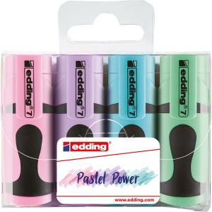Edding Mini Textmarker 7 4er-Set sortiert pastellfarben