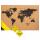 Idena Pinnwand Weltkarte +6 Nadeln, 60x40cm, Kork - Kork Pinnwand im World Map Design mit 6 St. Pinnwandnadeln