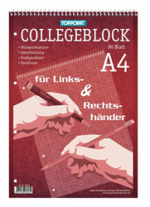 Collegeblock A4  80BL kariert TOPPOINT 43876 Spirale oben