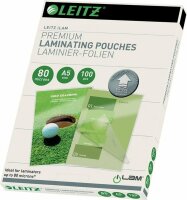 LEITZ Laminierfolie A5 100 Stk. Udt 80 Mic Glasklar