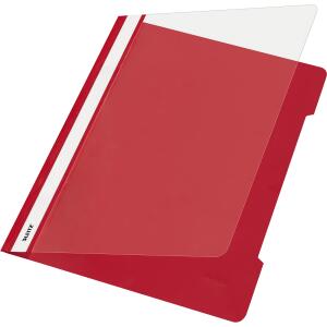 LEITZ 4191 Schnellhefter A4 langes Beschriftungsfeld PVC rot