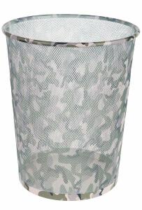 Idena Papierkorb Metall Camouflage,ca. 17,7 Liter - Ø294 x 359mm