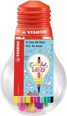 Stabilo Fasermaler Pen 68 Mini Colorful Ide Glühbirne 12 ST/12 Farben Colorful