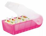 HAN Karteibox CROCO - A7 quer, für 900 Karten,  pink-transluzent
