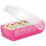 HAN Karteibox CROCO - A7 quer, für 900 Karten, pink-transluzent