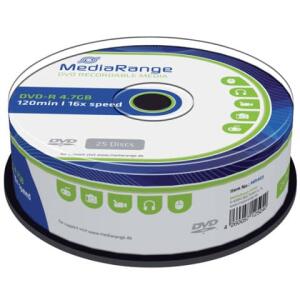 MediaRange DVD-R - 4.7GB/120Min, 16-fach/Spindel, Packung mit 25 Stück