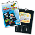 Bastelkalender 17x24cm schwarz FOLIA 2315  Druck silber