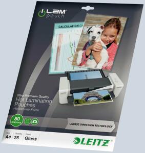 LEITZ 7479 Laminierfolie A4 UDT 80 mic. 25 Stück glasklar